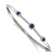 Rhodium Over 14k White Gold Diamond and Cabochon Sapphire Bangle