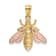 14k Tri-color Gold Polished & Textured Bee Pendant