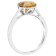 8mm Round Citrine Rhodium Over Sterling Silver Ring