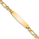 14k Yellow Gold Soft Diamond Shape Figaro Link ID Bracelet