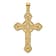 14k Yellow Gold Textured Cut-Out Floral Cross Pendant