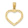 14k Yellow Gold Polished and Textured Open Heart Pendant