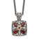 Sterling Silver Antiqued with 14K Accent Diamond and Garnet Necklace