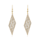 CZ Pave Mesh Dangle Earrings In 14K Gold Over Sterling Silver