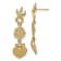 14k Yellow Gold Textured Starfish, Sand Dollar and Scallop Shell Dangle Earrings