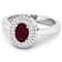 1.11ctw Red Ruby and Diamond 14K White Gold Halo Ring