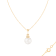White Cultured Freshwater Pearl and Diamond 14K Yellow Gold Pendant 8-8.5mm