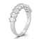 Sterling Statements Rhodium Over Sterling Silver Oval CZ Half Eternity
Band Ring