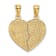 14K Yellow Gold Satin and Polished DAUGHTER-MOM Break Apart Heart Pendant