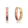 Multi-Color CZ Inside-Out Hoop Earrings In 14K Gold Over Brass