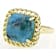 Turquoise Solitaire Ring With Filigree Halo In 18K Gold Over Sterling
Silver 12mm