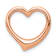 14k Rose Gold 3D Polished Heart Chain Slide Pendant