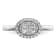 Rhodium Over 14K White Gold Diamond Oval Halo Cluster Engagement Ring 0.30ctw