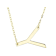 Sideways Initial Y Necklace In Solid 14K Yellow Gold 18 Inch
