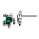 Rhodium Over Sterling Silver Antiqued Crystal May Birthstone Turtle Earrings