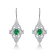 Colored Cubic Zirconia, Rhodium Plated over Sterling Silver Earrings