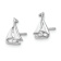 Rhodium Over 14k White Gold Mini Sailboat Stud Earrings