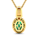 1.65ctw 14K Yellow Gold Zambian Emerald and White Diamond Pendant with
18 inch Cable Chain