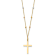 14K Yellow, White and Rose Gold Diamond-cut Beaded Cross Necklace
