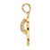 14k Yellow Gold Textured 3D February Cubic Zirconia Birthstone Flip Flop Pendant