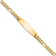 14k Yellow Gold Soft Diamond Shape Flat Figaro Link ID Bracelet