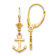 14k Yellow Gold Mini Anchor Dangle Earrings