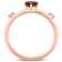 Garnet and White Topaz 10K Rose Gold Ring 0.62ctw