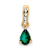 10k Yellow Gold 0.5 cttw Pear Lab Created Emerald and Accent Diamond Pendant