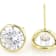 Large Bezel Set CZ Stud Earrings In 18K Gold Over Sterling Silver