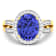 3.82 ctw Oval Violet Tanzanite and Diamond 14K Yellow Gold Split Shank
Halo Ring