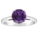 8mm Round Amethyst Rhodium Over Sterling Silver Ring