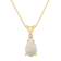 8x5mm Pear Shape Opal with Diamond Accent 14k Yellow Gold Pendant With Chain