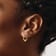 14K Yellow Gold Endless Hoop with Bead Earrings
