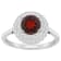 7mm Round Garnet And White Topaz Accents Rhodium Over Sterling Silver
Double Halo Ring
