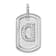 Rhodium Over 14k White Gold Diamond Initial D Dog Tag Charm