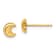14k Yellow Gold Children's Moon Stud Earrings