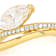 Marquise And Round Moissanite Freeform Ring In 14K Gold Over Sterling Silver