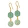 14K Gold Over Sterling Silver Hexagon Aventurine and Swirl Jadeite
Dangle Earrings