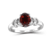Red Garnet And White Diamond Sterling Silver Ring 1.63ctw