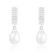 7.5-8mm White Cultured Freshwater Pearl Rhodium Over Sterling Silver Earrings