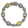 Sterling Silver with 14K Gold Over Sterling Silver Accent Oxidized
Pink/Green/Lemon Quartz Bracelet