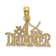 14k Yellow Gold Textured #1 Drummer pendant