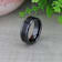 VESUVIUS Men’s Polished Black Ceramic Band with Lava Rock Stone Inlay
& Polished Beveled Edges 8mm