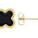 Black Enamel Clover Gold-Tone Stud Earrings