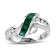 0.93ctw Emerald and Diamond Ring in 14k White Gold