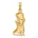 14k Yellow Gold Textured Praying Girl Pendant