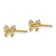 14K Yellow Gold Cubic Zirconia Children's Bow Post Earrings
