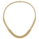 14K Yellow Gold Polished and Textured Fancy 3 Layer Cable Necklace