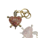Gold Tone Fuchsia Rose Crystal Turtle Key Chain