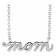 14K White Gold Petite Lowercase Script mom Necklace, 16 Inches.